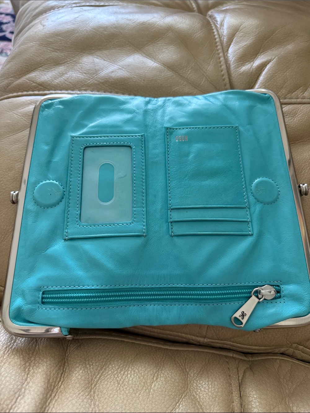 HOBO Turquoise Clutch Wallet - Stylish Women's Wallet - Picture 3 of 8